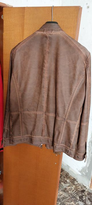 Cazadora Polipiel Marrón Easy Wear T. S