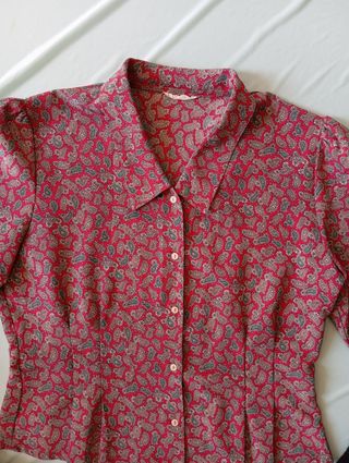 Camisa Vintage Paisley Roja