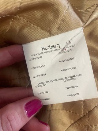 Gabardina Burberry raso ligera beige