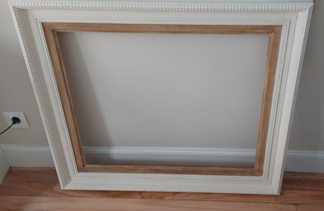 Marco de fotos vintage blanco y dorado