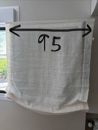 Estor de lino blanco para ventana