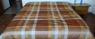 Piumone a scacchi marrone e giallo