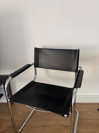 Sillón de piel Winset negro