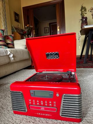 Tocadiscos Crosley AutoRama Rojo CD Radio