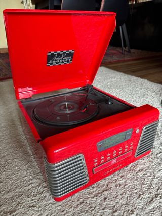 Tocadiscos Crosley AutoRama Rojo CD Radio