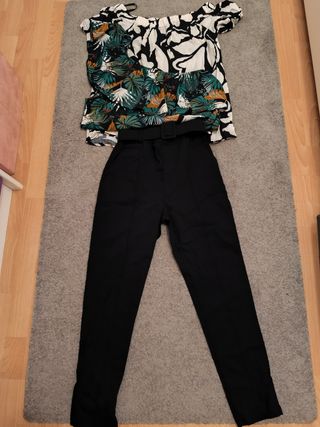 Lote Ropa: Tops  Hombros Descubiertos y Pantalón