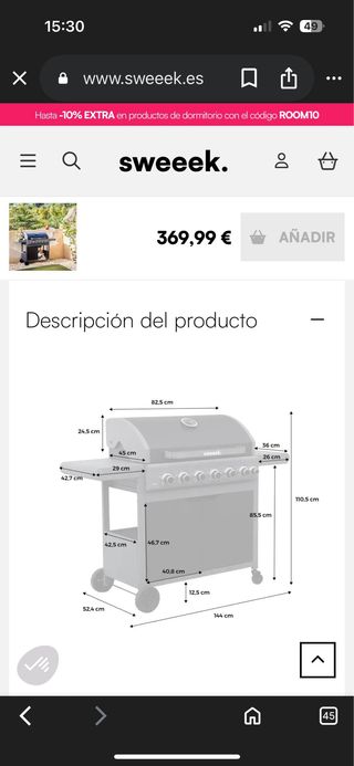 Barbacoa Sweeek nueva