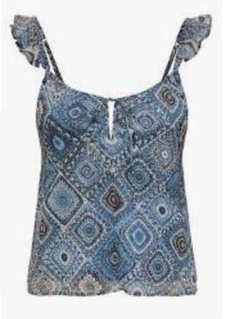 Blusa ONLY Tirantes Volantes Azul