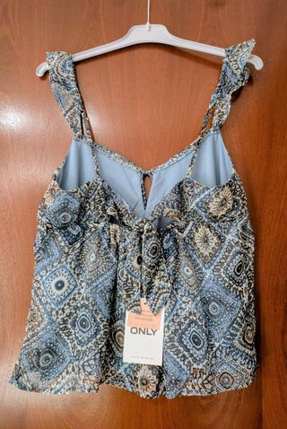 Blusa ONLY Tirantes Volantes Azul