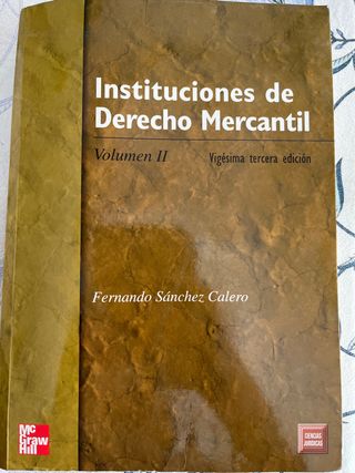 Instituciones de Derecho Mercantil