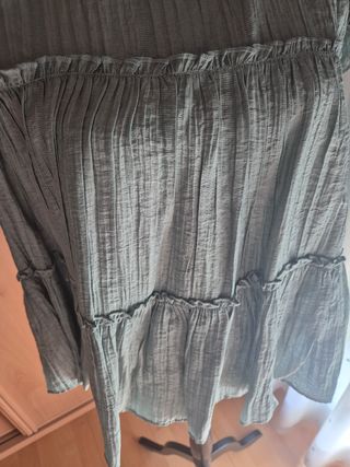 Blusa verde agua con volantes