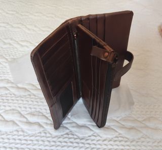 Billetera Larga vintage en auténtica piel.