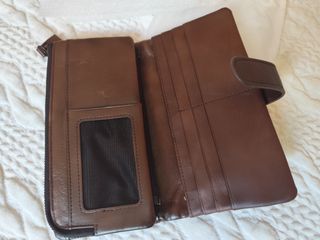 Billetera Larga vintage en auténtica piel.