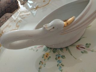 Cigno portaoggetti vintage in ceramica