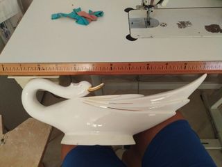 Cigno portaoggetti vintage in ceramica