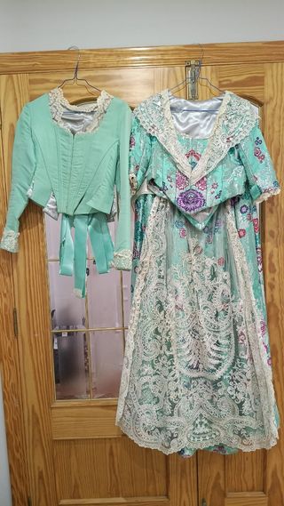 Traje Fallera S. XVIII Verde Agua