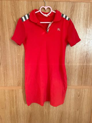 Vestido Polo Burberry Rojo Corto