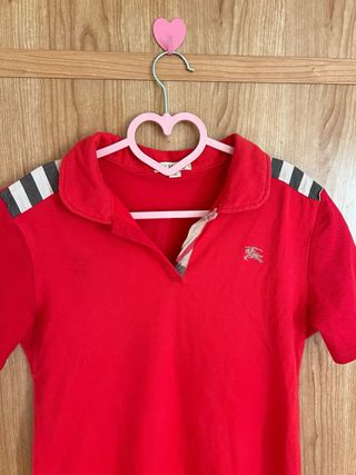 Vestido Polo Burberry Rojo Corto