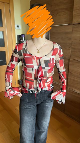 Camisa estampada manga larga