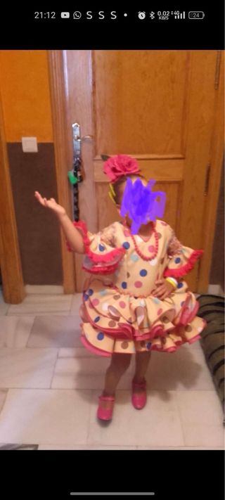 Vestido de flamenca infantil lunares