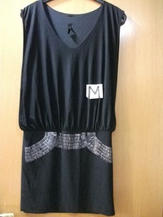 Vestido Negro/plateado, Talla M, + Regalo 2 faldas