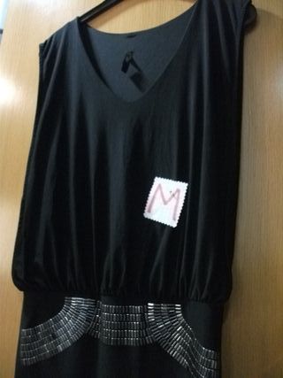 Vestido Negro/plateado, Talla M, + Regalo 2 faldas