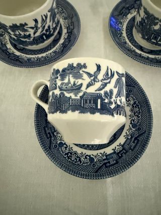 Set 5 Tazze da Tè Churchill  Blu e Bianche