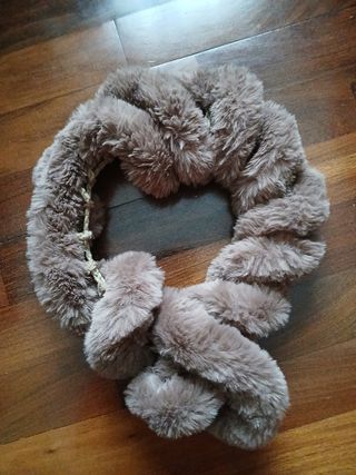 Cuello pelo sintético mujer marrón