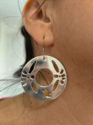 Conjunto Plata Colgante y Pendientes