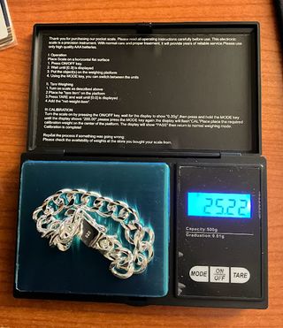 Bracciale Uomo Argento Lungo 20cm