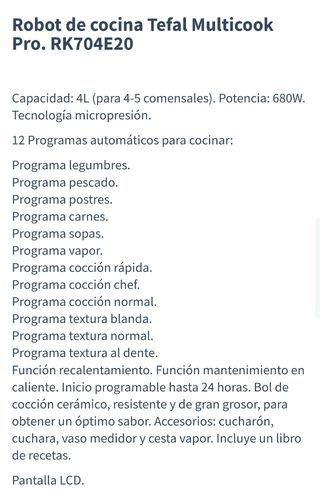 Robot de cocina TEFAL Multicook Pro