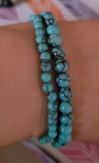 Conjunto Pulseras Piedra Turquesa