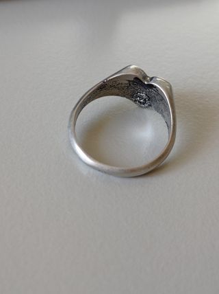 Anello argento vintage cuore nero