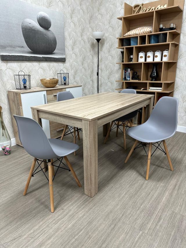 Juego de Comedor Mesa y Sillas Negras