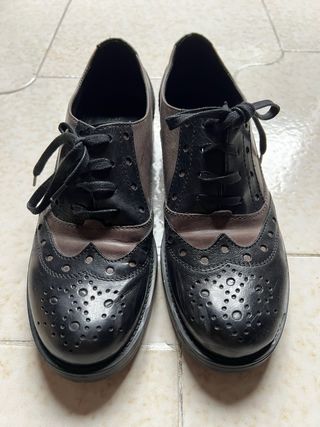 Scarpe stringate bicolore donna