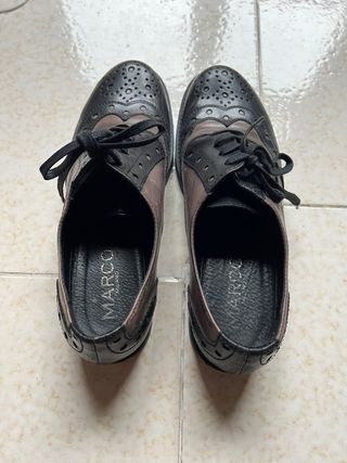 Scarpe stringate bicolore donna