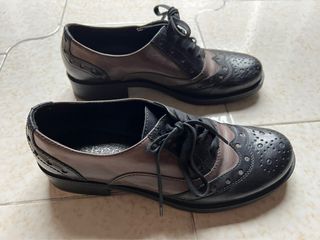 Scarpe stringate bicolore donna