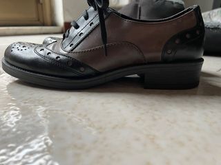 Scarpe stringate bicolore donna