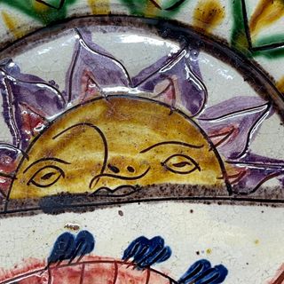 Plato cerámico artesano pintado a mano