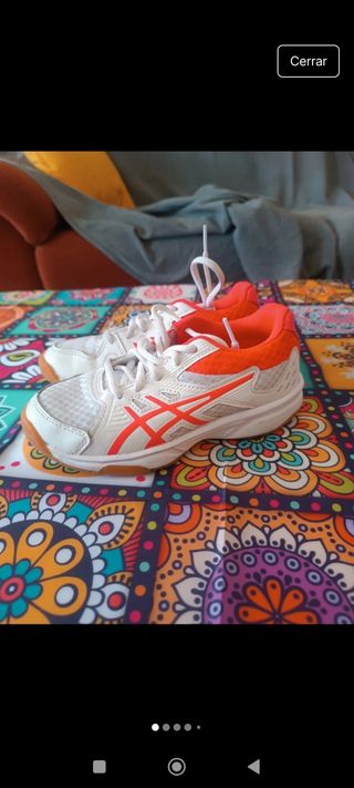 Zapatillas Asics niña blancas y naranjas