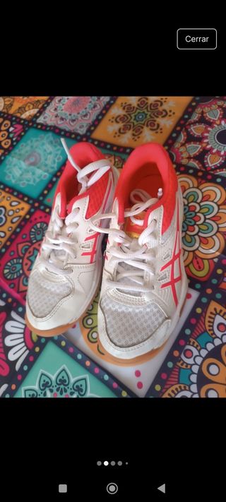 Zapatillas Asics niña blancas y naranjas