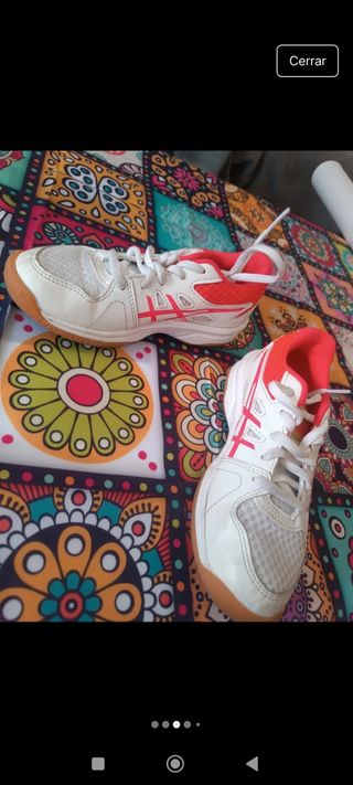 Zapatillas Asics niña blancas y naranjas