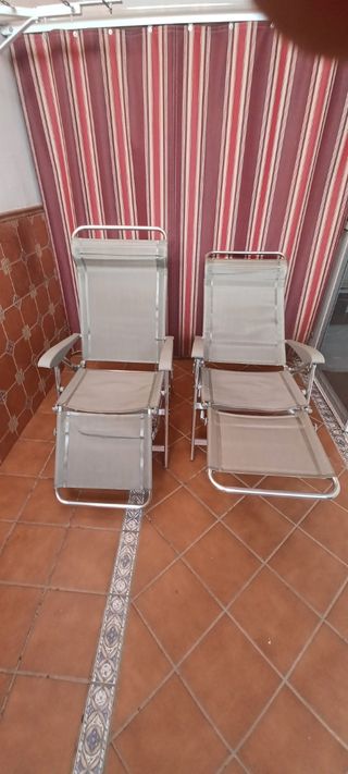 2 Sillones Reclinables Gris/Plata