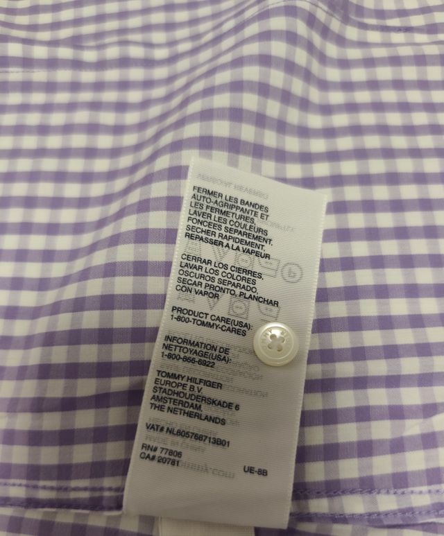 Blusa Tommy Hilfiger cuadros morados Talla S