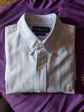 Camisa Ralph Lauren Rayas Azul y Rosa Hombre