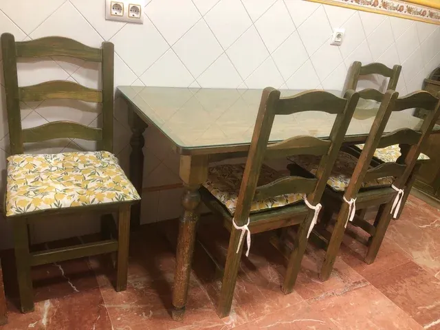 Conjunto Muebles Rústicos Cocina/Comedor Madera