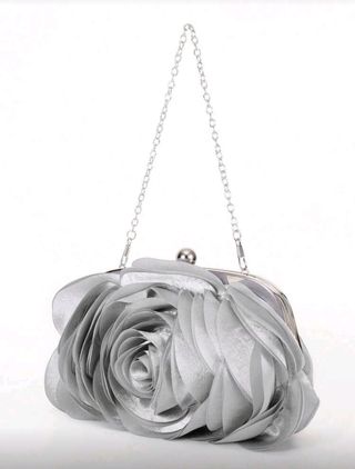 Bolso de fiesta flor plateado