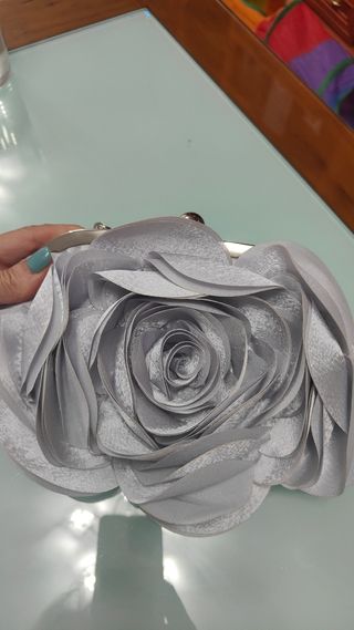 Bolso de fiesta flor plateado