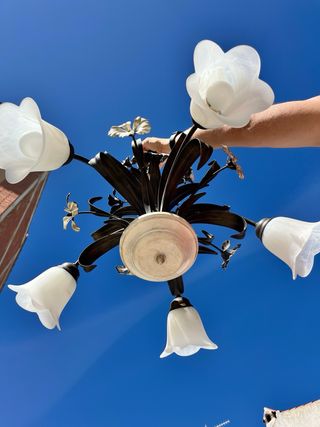 Lámpara de techo con flores