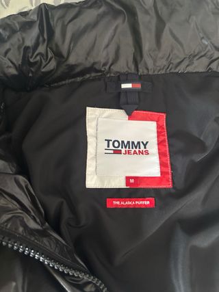 Abrigo Tommy Jeans Negro Metalizado Mujer